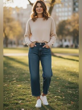 ETICA New dark wash loose fit  straight  denim size 27 NWOT